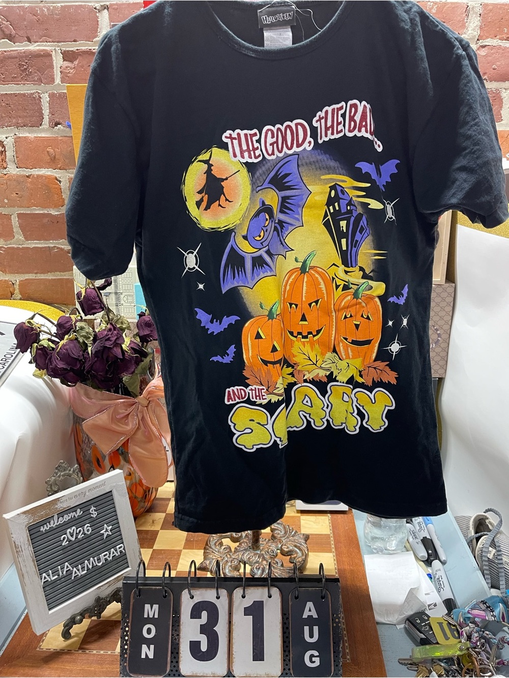 Halloween T-shirt The Good the bad and the scary graphics